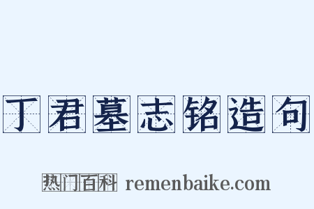 丁君墓志铭造句是什么意思的图片